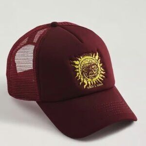 Sublime Men's Trucker Hat Embroidered Logo Maroon Cali Reggae Rock Cap Snapback